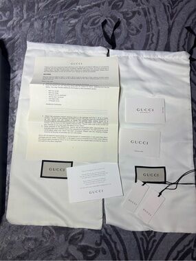 Gucci Designer Authentic Empty Shoe Box 2 Dust Bags & Pamphlets Only